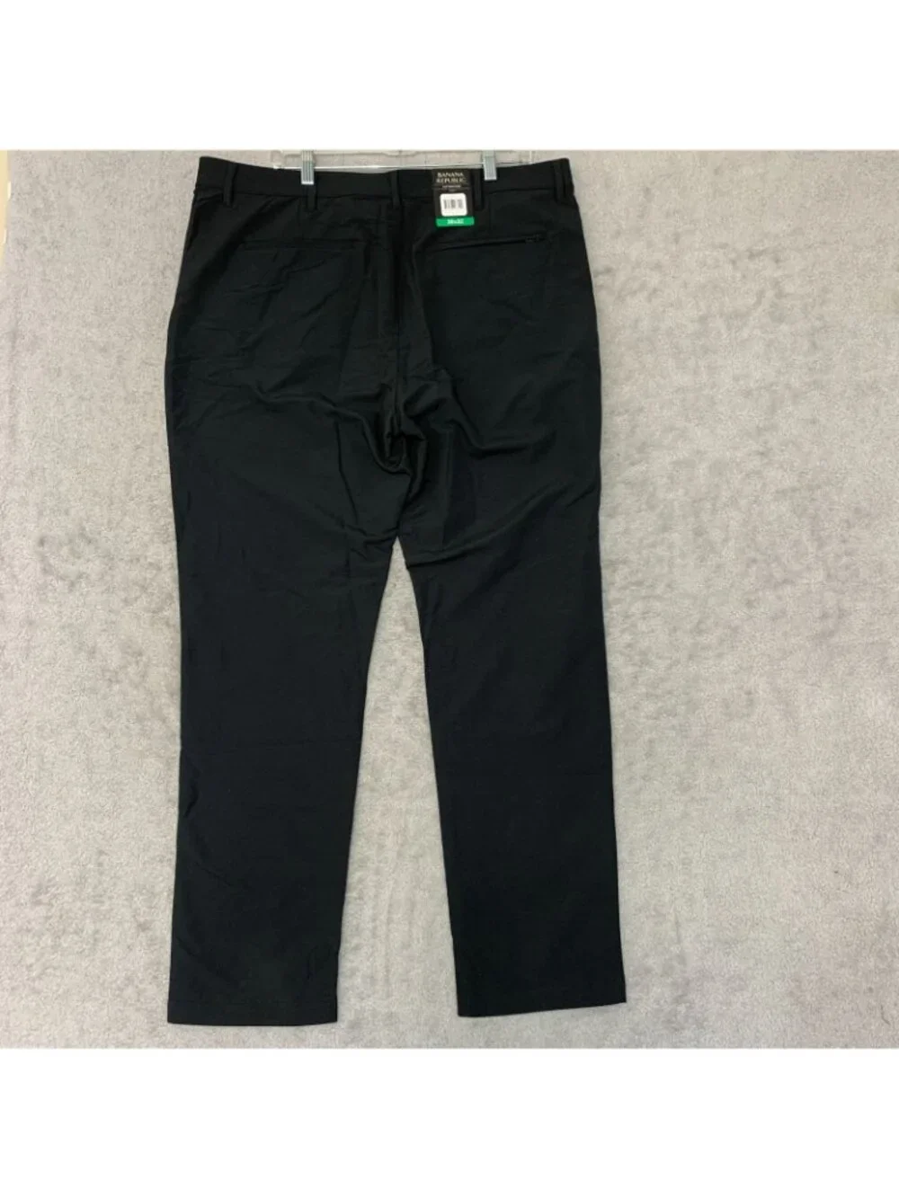 NWT Banana Republic Men's 38x32 Flat Front Tech Pants Black Slim Fit Stretch